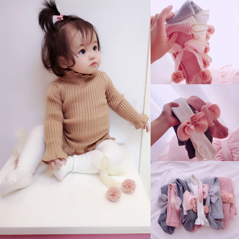 Baby pantyhose spring and autumn 0-1-3 years old girls Korean version underwear pantyhose princess baby underwear cotton spring and autumn models