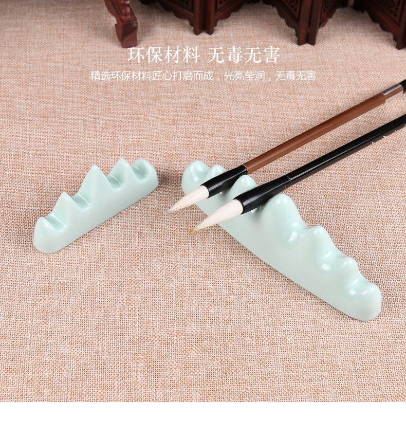 Every day to practice your up imitation porcelain finger pen mountain jade peak ceramic pen adult calligraphy creation practice calligraphy pen rack students creative practice, lovely pen holder can paperweight "four furnishing articles paper weight