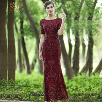 JUQN Ninety-green Fashion Evening Gown 2022 Chunxia New Dress Wedding Banquet Hosts Annual Meeting Elegant Dress