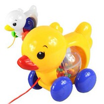 912 Months Infant Neutral Baby Drag QQ Small Duck School Walk Pull Wire Animal Puzzle Toy Mixed Batch