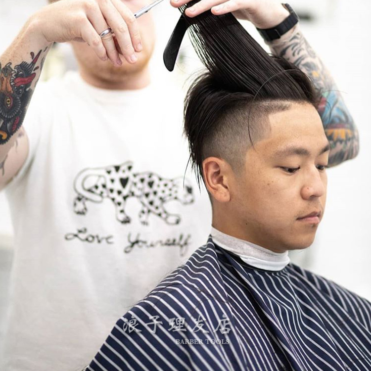 Exit USA Elegant Black Gentleman Oil Head Step Up Waterproof Hair Type Division Bbarber Shop Cape Cape