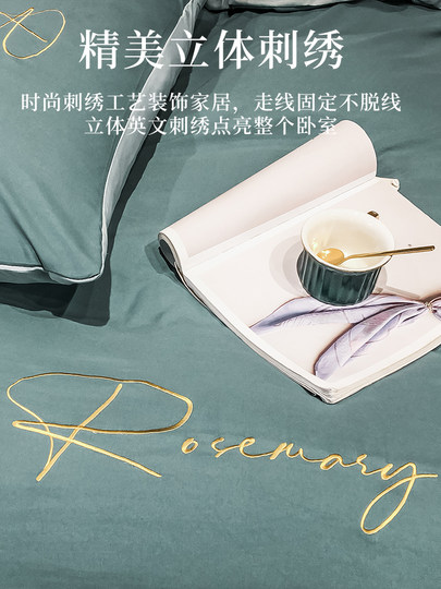 Antarctic Washed Cotton Four-Piece Set Summer Bedding Spring and Autumn Quilt Cover Bed Sheet Three-Piece Set Dormitory Single Duvet Cover