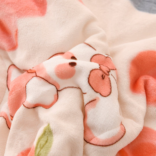 Coral Fleece Blanket Quilt, Winter Three-Layer Thickened Flannel Milk Fleece Blanket for Bed, Air Conditioning Cover Blanket for Nap