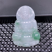 Burmese natural A-grade jade ice-green floating green formal Avalokitesvara pendant Avalokitesvara pendant Jade Avalokitesvara