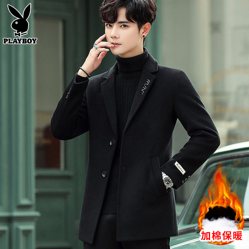 Playboy woolen small suit men's spring and autumn fashion trend self-cultivation handsome autumn casual suit jacket men