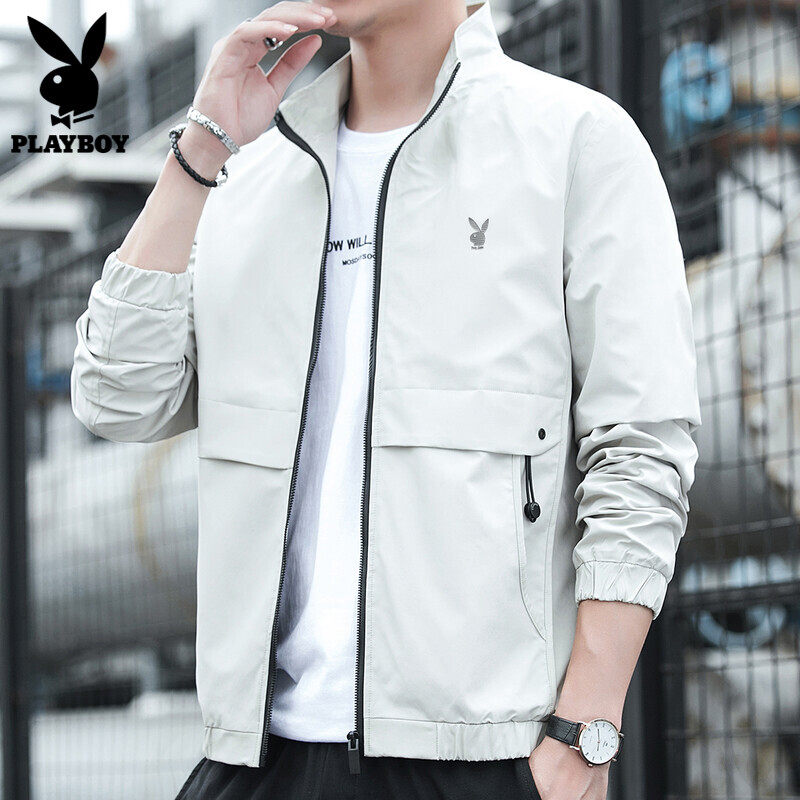 Playboy Flagship Coat Men's Spring 2022 New Wave Signs Clothes On the Hood Spring Autumn Jacket Men 's