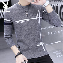 Flowers Playboy spring sweater Mens Korean version trendy wool coat and body beating bottom 100 lap-led knit-jersey mens clothing