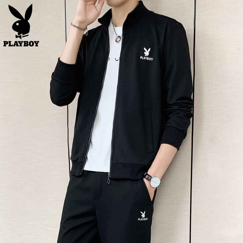 Flowers Playboy Men's casual suit fall currents paired with handsome air weaters sports spring and autumn men's two sets