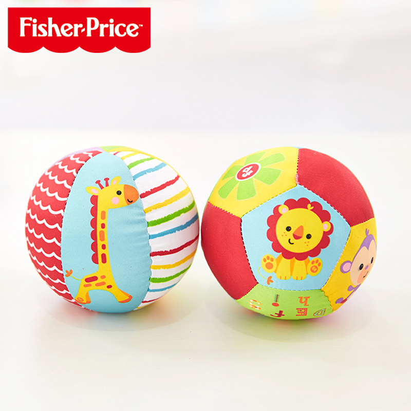 Fisher baby rattle alarm puzzle baby boy's hand grip ball training touch sensation cloth ball bell ball type Toys for 6-12 months