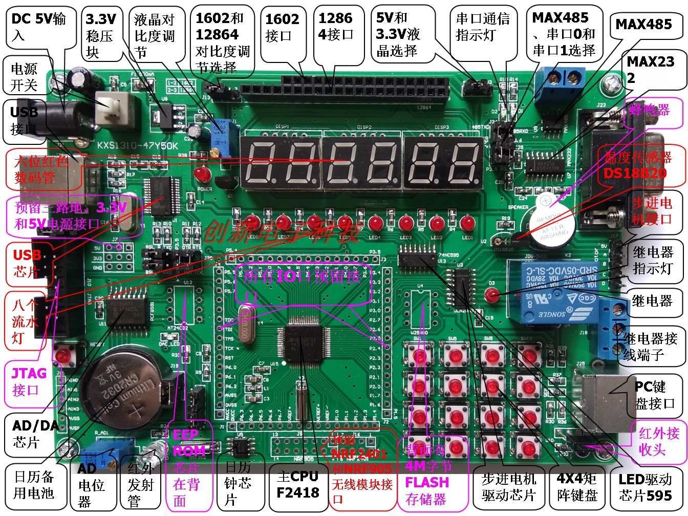 MSP430 F2418 F2419 compatible with F2618 2619 development board experimental board USB download