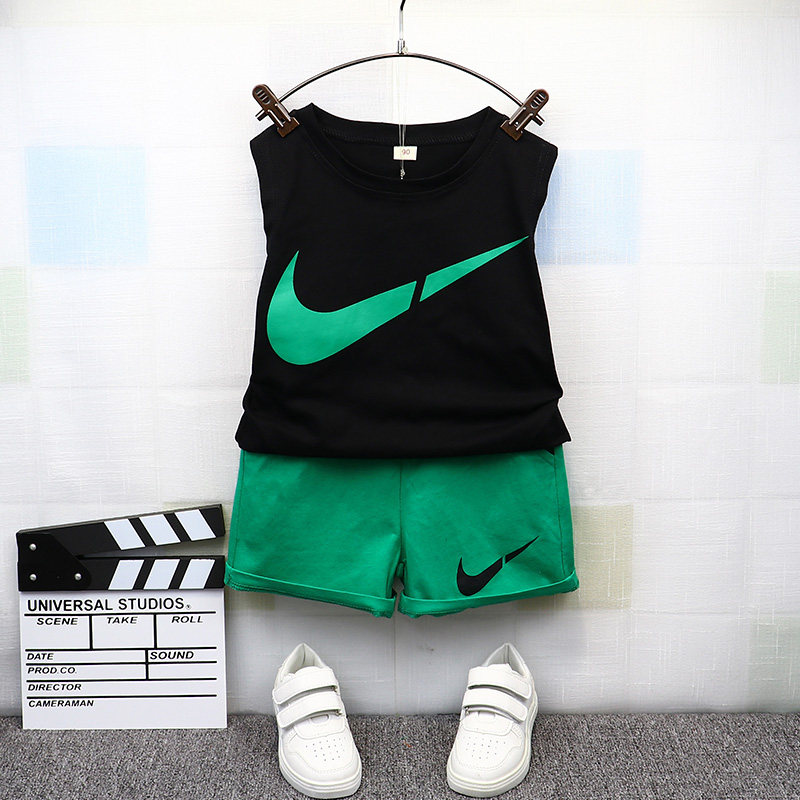 Boys summer vest suit 2022 new summer tide children sleeveless handsome baby sports clothes