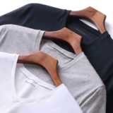 Хлопковая летняя футболка, Германия, круглый воротник, V-образный вырез