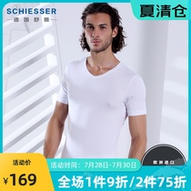 Germany Shuya Europe imported mens T-shirt Tencel fabric solid color short-sleeved undershirt E5-13355M