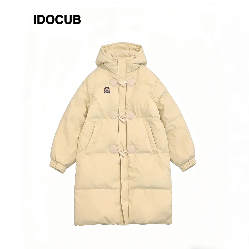 Idocub Milk Fufu Yellow down Jacket for Women, Mid-Length, 2026 New Winter Thickened Jk Academy Style Student Fashion Idocub Milk Fufu Yellow down Jacket for Women, Mid-Length, 2026 New Winter Thickened Jk Academy Style Student Fashion