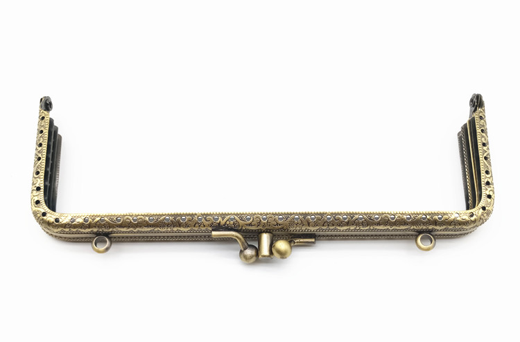 18cm square ancient bronze color embossed three-fold bilayer gold handmade accessory