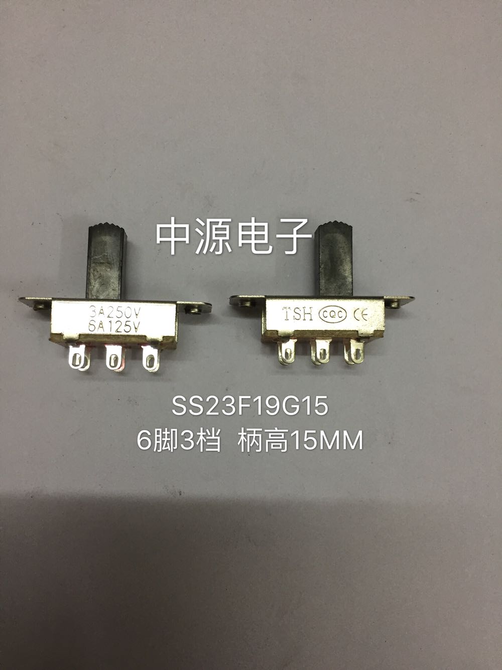 SS23F19 high current toggle switch 3 gear 6 feet 2P3T with screw hole TSH handle length 15MM