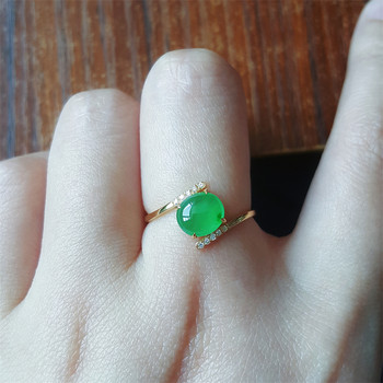 Myanmar jade ring 18k gold jade ring
