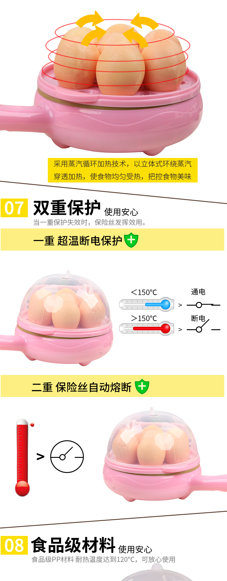 nồi nấu mì đa năng Hộ gia đình mini hấp trứng sinh viên phòng ngủ ký túc xá điện nhỏ ăn sáng máy trứng hấp trứng tart đôi tự động tắt nguồn - Nồi trứng nồi lẩu mini lock&lock