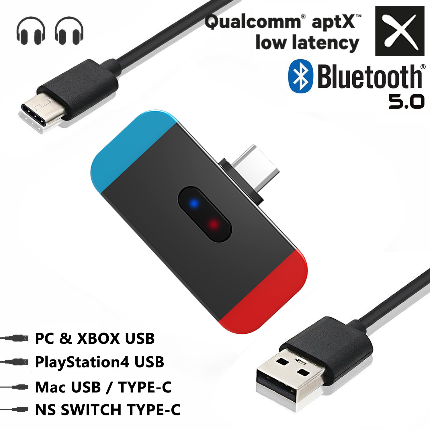 高通csr芯aptx Ll低時延usb藍牙5 0音頻發射器適配ns任天堂switch 高通csr芯aptx Ll低時延usb藍牙5 0音頻發射器適配ns任天堂switch
