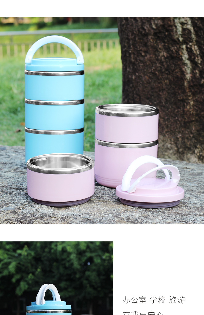 Sinh viên inox nhiều lớp cách nhiệt hộp ăn trưa hộp cơm trưa nữ hai lớp cách nhiệt thùng 2 lớp 1 người nhân viên văn phòng xách tay 	hộp cơm điện cầm tay	