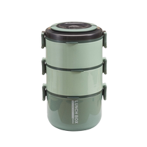 Multi-layer double-layer insulated lunch box for office workers sealed and heated special ceramic liner insulation box winter porcelain bowl