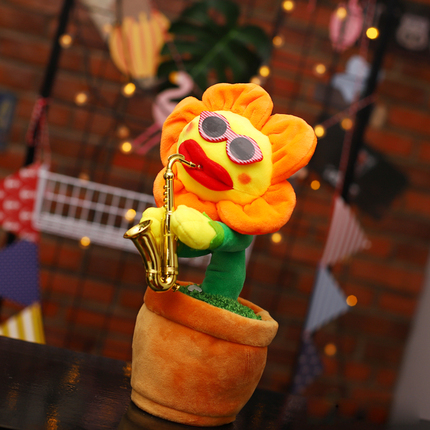 妖娆花太阳花向日葵抖音同款会唱歌跳舞吹萨克