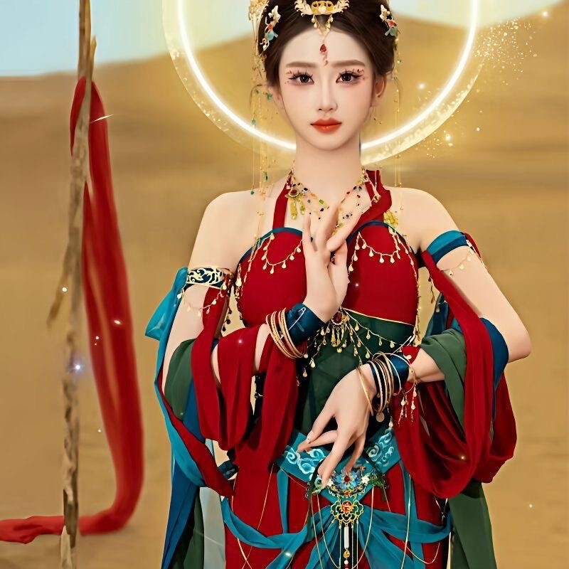 Dunhuang Flying Fairy Travel Photography Red Western Region Princess Super Fairy Photo Studio Photography Exotic Style Flying Fairy Ancient Style Hanfu