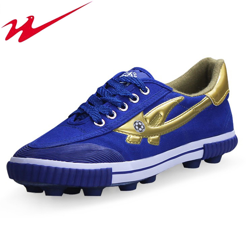 Counter double star star football shoes boys and girls broken nail football shoes canvas breathable football shoes special offer