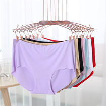 Fat sister summer Japanese candy plus size womens panties Seamless fat mommy briefs ice silk comfortable pants