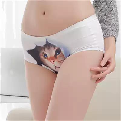 Huba underwear female summer sexy 3D anti-light one piece of non-marking waist Ice Silk sex taste anti-light breifs