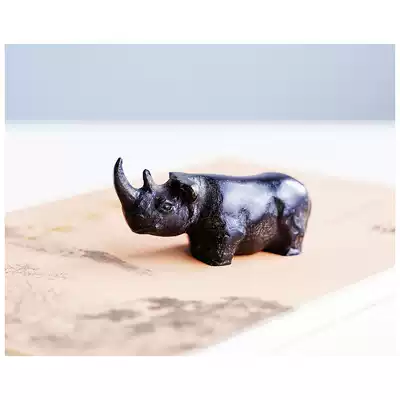 Copper rhinoceros handmade all copper Japanese imported Wenzhen ornaments Takaoka bronze paperweight paper town pen holder gift