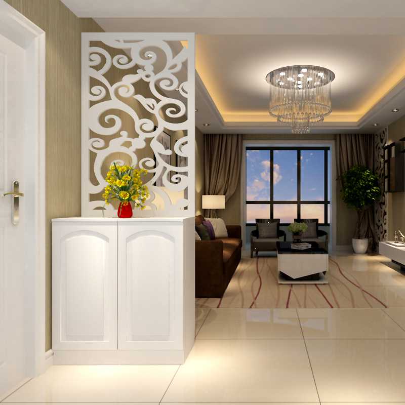 Painted double-sided porch cabinet hollow screen living room partition cabinet modern minimalist entry shoe cabinet foyer cabinet customization