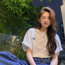 American White Short Sleeve Pure Cotton T-shirt Woman Summer 2022 New Embroidery Design Sensation Small Crowd Easy Port Taste Blouse