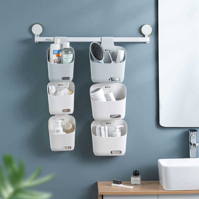 Bathroom small hanging basket kitchen onion ginger garlic storage basket can be hung bathroom wall hanging plastic basket bedside storage basket