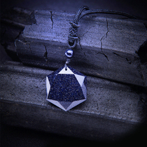 Birthday Present Hearswing Blue Sandstone Pendant Necklace Ghosn Stars Sea Six Manga Stars Valentines Day Gift Constellation