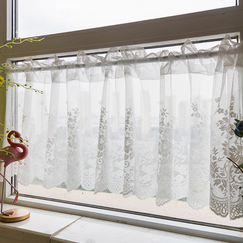 American pastoral kitchen half curtain-free punch partition window to cover short door curtain curtain small window semi-cut dress decoration