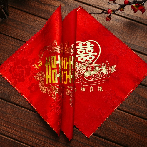Платка ручной воды брак красный китайский hi -tzu 鸳 Dragon и Phoenix Свадебная невеста Женщина свадебные свадебные запасы Daquan