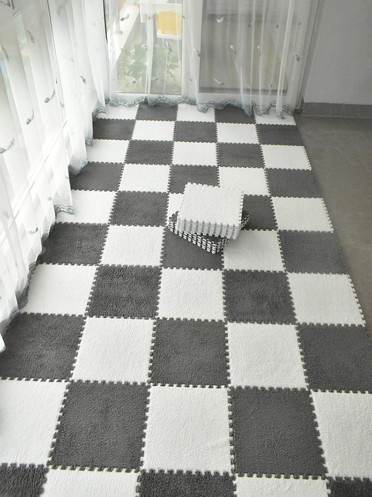 Room full shop bedroom carpet special-shaped splicing square balcony tatami mat puzzle floor mat plush can be cut