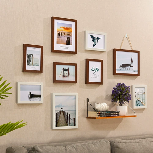 Фотография украшения стены сета красная точка рама висеть на стенах комбинация творческая творческая комната