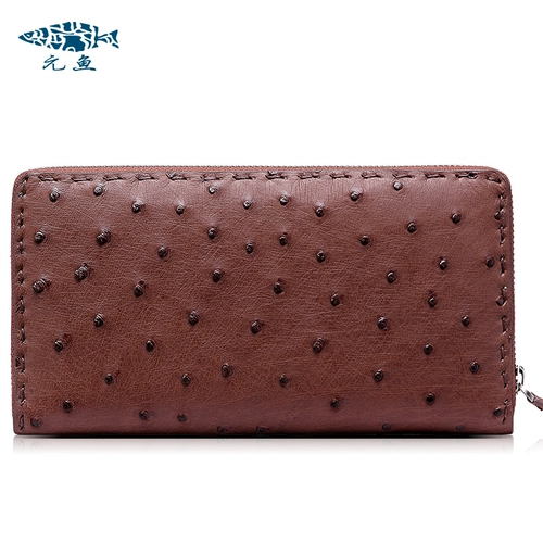 元鱼 Мужская импортная универсальная сумка с петлей на руку, длинный бумажник для отдыха, из натуральной кожи