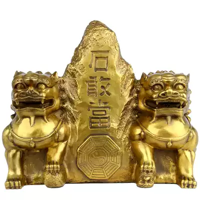 Houdeju copper Oriental table ornaments copper lion ornaments copper lion ornaments copper stone daring to be ornaments