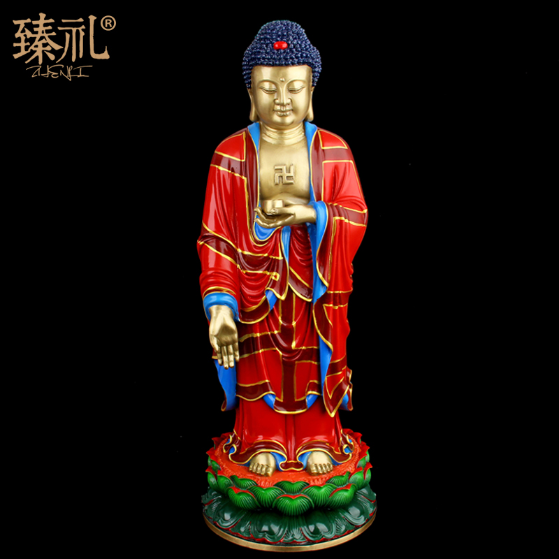 Houdeju Hand-painted Big Sun Tathagata Bronze Ornament Bail Buddha Ornament