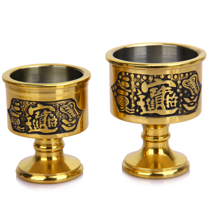 Copper wine cup into the gold and jade full hall for the cup water supply cup wine cup filled with bile for the cup