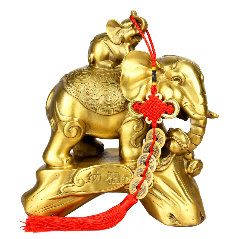 Bronze Elephant Pendulum adorned mother and son Xiang Furu bronze Elephant Pendulum Piece Crafts Gift