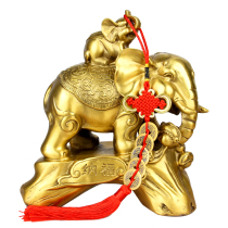Bronze Elephant Pendulum with mother and son Xiang Fulu bronze Elephant Pendulum Piece Crafts Gift