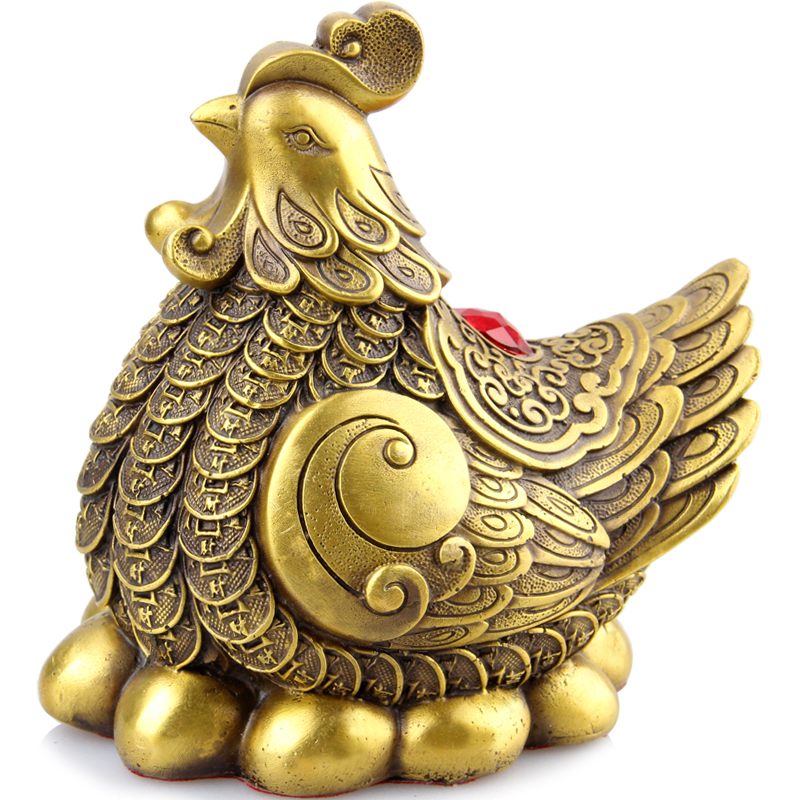 Brass hen golden rooster desktop ornaments Zodiac rooster home furnishings