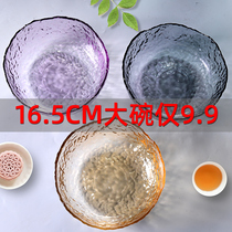 Thickened Japanese hammered glass bowl fruit plate vegetable salad bowl plate Nordic ins style home creative dessert bowl