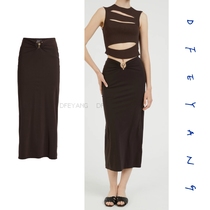 Australian niche Ce brand pure original brown ring pleated skirt and long skirt