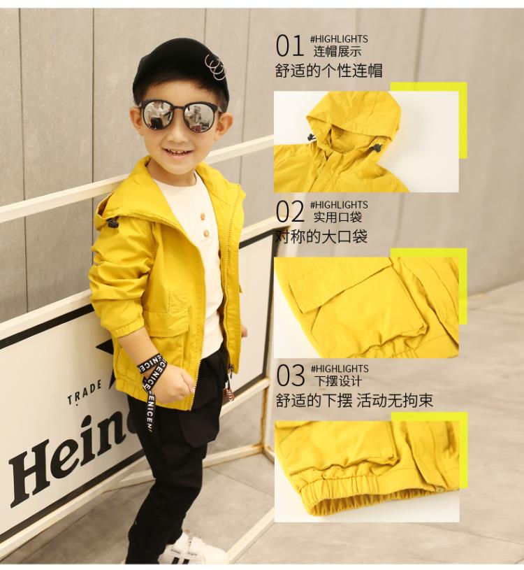 Quần áo trẻ em nam mùa thu áo khoác giản dị 2018 áo khoác mới trẻ em cardigan mùa xuân và mùa thu trẻ em Hàn Quốc áo khoác bé trai 10 tuổi