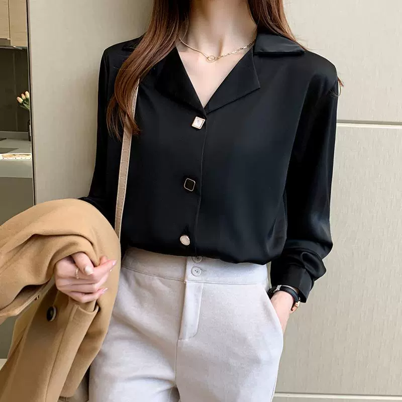 Đầu mùa xuân và mùa thu 2021 phiên bản mới của Hàn Quốc áo sơ mi trắng dài tay hoang dã phía trên Áo sơ mi kiểu phương Tây với áo sơ mi nữ phía dưới - váy đầm